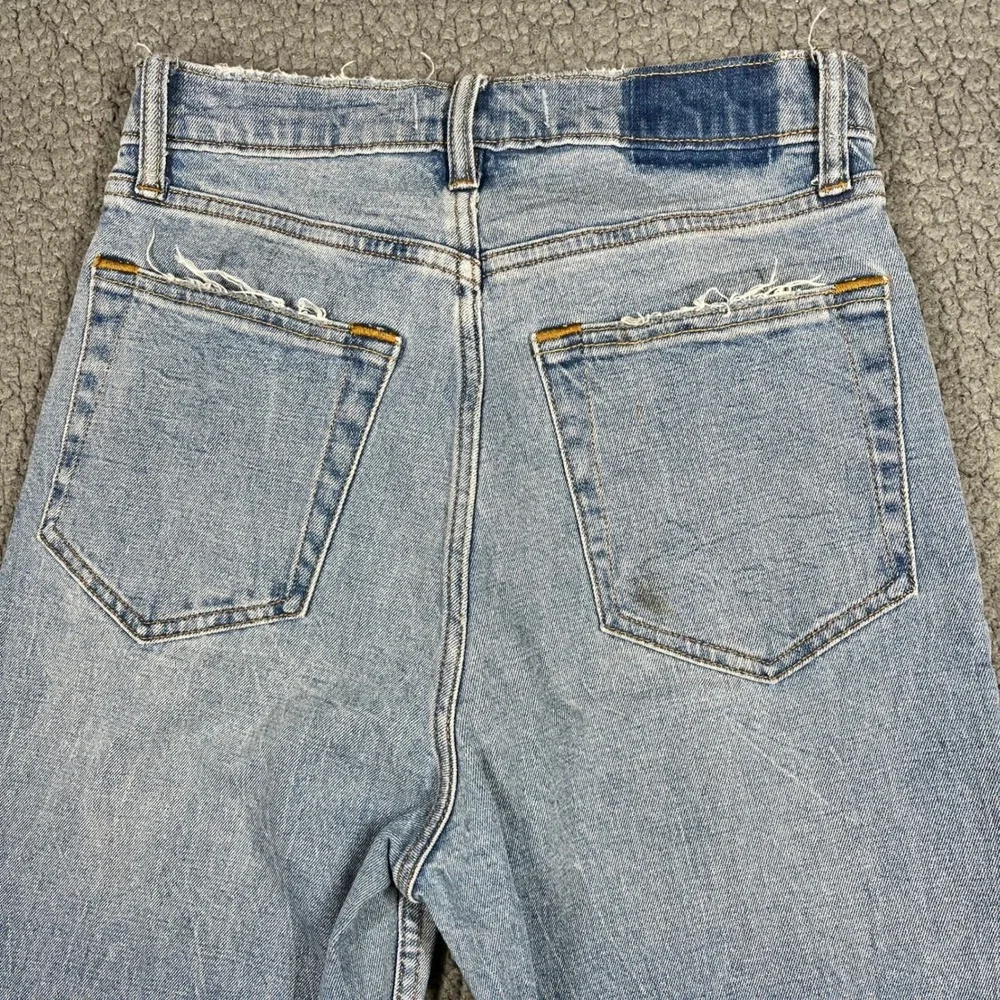 Abercrombie & Fitch Curve Love Ultra High Rise Ankle Straight Jeans Blue 26 2R - Picture 4 of 13